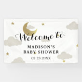Achtergrond Baby shower Moon and Back Star Clouds Spandoek (Horizontaal)