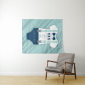 Achtergrond Baby shower Stropdas, marine, Aqua Wandkleed (In Situ (horizontaal))