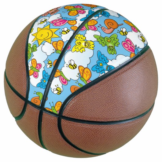 Achtergrond babydieren basketbal (Schuin)