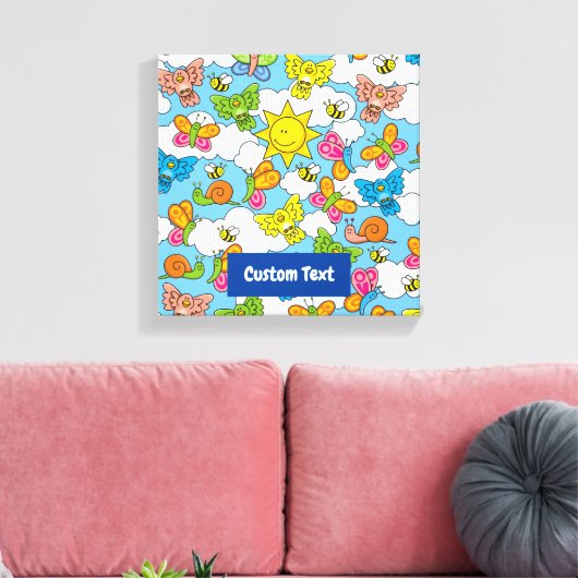 Achtergrond babydieren canvas afdruk (Insitu (Woonkamer))