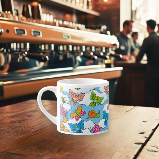 Achtergrond babydieren espresso kop