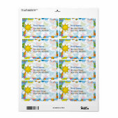 Achtergrond babydieren etiket (Full Sheet)