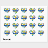 Achtergrond babydieren hart sticker (Vel)
