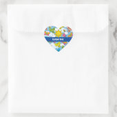 Achtergrond babydieren hart sticker (Tas)