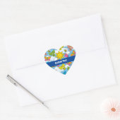 Achtergrond babydieren hart sticker (Envelop)