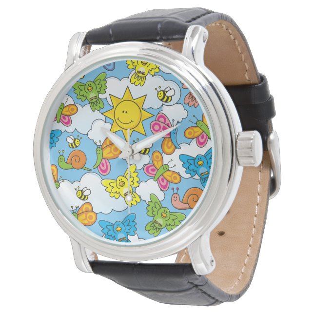 Achtergrond babydieren horloge (Gekanteld)