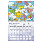 Achtergrond babydieren kalender (Feb 2027)