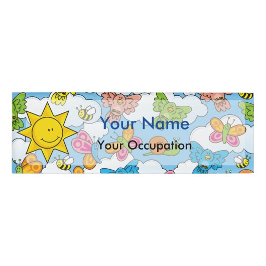Achtergrond babydieren naambadge (Voorkant)