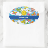 Achtergrond babydieren ovale sticker (Tas)