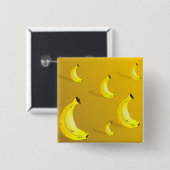 Achtergrond bananen vierkante button 5,1 cm (Voorkant /achterkant)