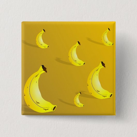 Achtergrond bananen vierkante button 5,1 cm (Voorkant)