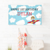 Achtergrond/banner van het vliegtuig (blauw & rood spandoek (Insitu)