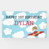 Achtergrond/banner van het vliegtuig (blauw & rood spandoek (Horizontaal)