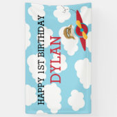 Achtergrond/banner van het vliegtuig (blauw & rood spandoek (Verticaal)