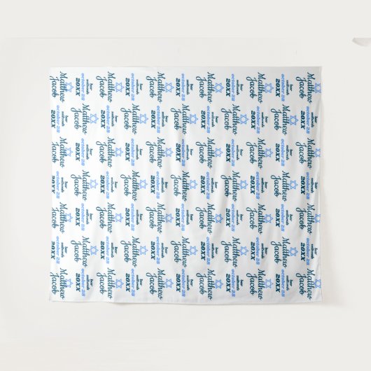 Achtergrond Bar Mitzvah Step en Repeat Banner Wandkleed (Voorkant (horizontaal))