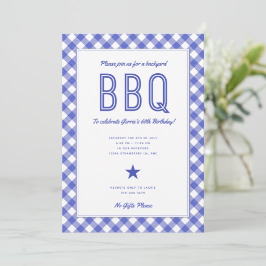 Achtergrond BBQ | Uitnodiging van de Barbecue Part (Staand voorkant)