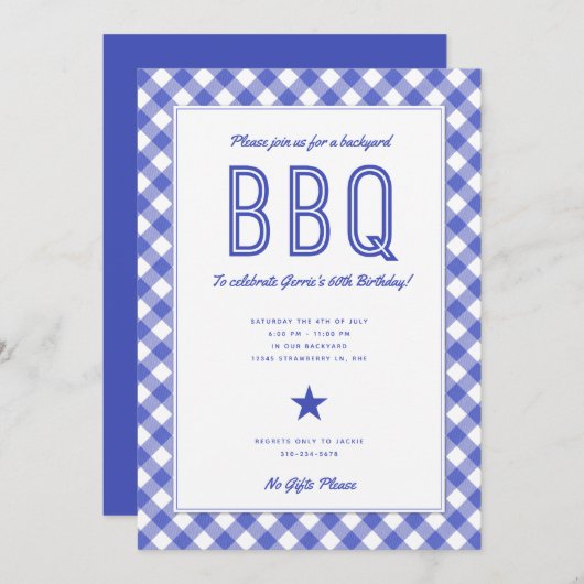 Achtergrond BBQ | Uitnodiging van de Barbecue Part (Voorkant / Achterkant)