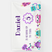 Achtergrond bij themagefeestje Robot Spandoek (Verticaal)