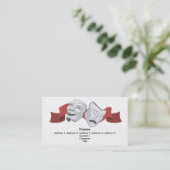 Achtergrond bioscoopmaskers visitekaartje (Staand voorkant)