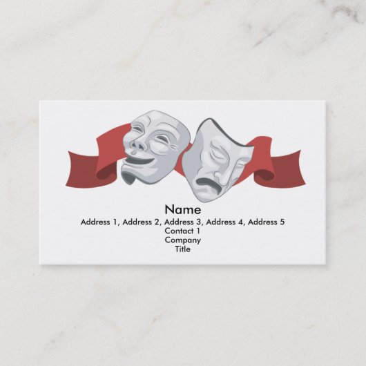Achtergrond bioscoopmaskers visitekaartje (Voorkant)