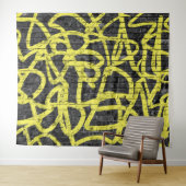 Achtergrond Black Yellow Brick Graffiti Hip Hop Pa Wandkleed (In Situ (horizontaal))