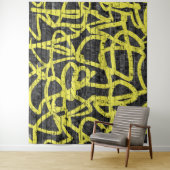 Achtergrond Black Yellow Brick Graffiti Hip Hop Pa Wandkleed (In situ)