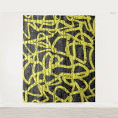 Achtergrond Black Yellow Brick Graffiti Hip Hop Pa Wandkleed (Voorkant)