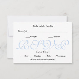 Achtergrond Blauw - RSVP Ontvangst Responskaart Kaartje