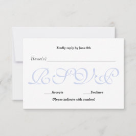 Achtergrond Blauw - RSVP Ontvangst Responskaart Kaartje