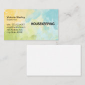 Achtergrond blauwe groene Waterverf Visitekaartje (Voorkant / Achterkant)