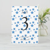 Achtergrond blauwe sterren | Tafelnummerkaarten Kaart (Staand voorkant)