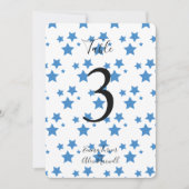 Achtergrond blauwe sterren | Tafelnummerkaarten Kaart (Voorkant)