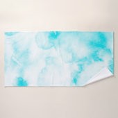 Achtergrond blauwe waterverf badhanddoek (Badhanddoek)