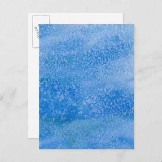 Achtergrond blauwe Waterverf Briefkaart (Voorkant / Achterkant)