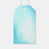Achtergrond blauwe Waterverf Cadeaulabel (Voorkant)