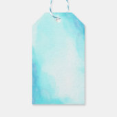 Achtergrond blauwe Waterverf Cadeaulabel (Achterkant)