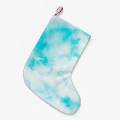 Achtergrond blauwe waterverf kleine kerstsok (Voorkant (Hangend))