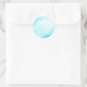 Achtergrond blauwe Waterverf Ronde Sticker (Tas)