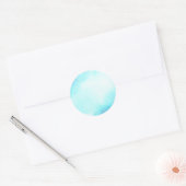 Achtergrond blauwe Waterverf Ronde Sticker (Envelop)