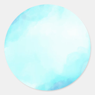 Achtergrond blauwe Waterverf Ronde Sticker