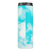 Achtergrond blauwe waterverf thermosbeker (Achterkant)