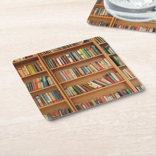 Achtergrond boekbalk kartonnen onderzetters (Schuin)