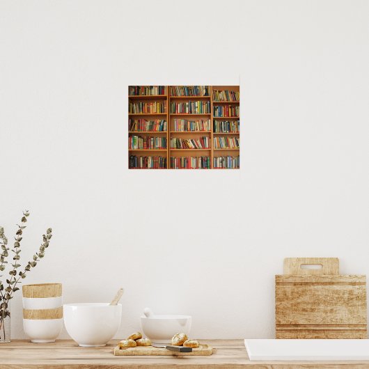 Achtergrond boekbalk poster (Keuken)