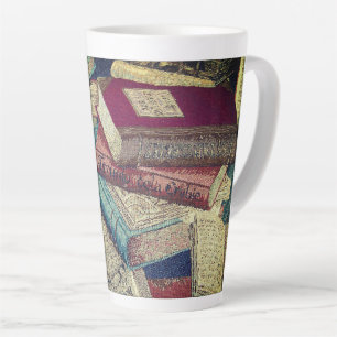 Achtergrond boeken latte mok