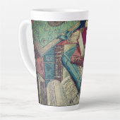 Achtergrond  boeken latte mok (Linkerhoek)