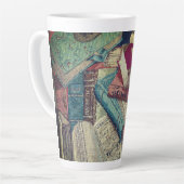 Achtergrond  boeken latte mok (Linkerhoek)