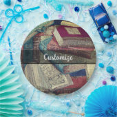 Achtergrond  boeken papieren bordje (Feest)