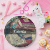 Achtergrond  boeken papieren bordje (Feest)