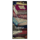 Achtergrond  boeken wijn cadeautas (Achterkant)