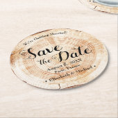 Achtergrond boomschors Rustic Wedding Ronde Kartonnen Onderzetter (Gebogen)